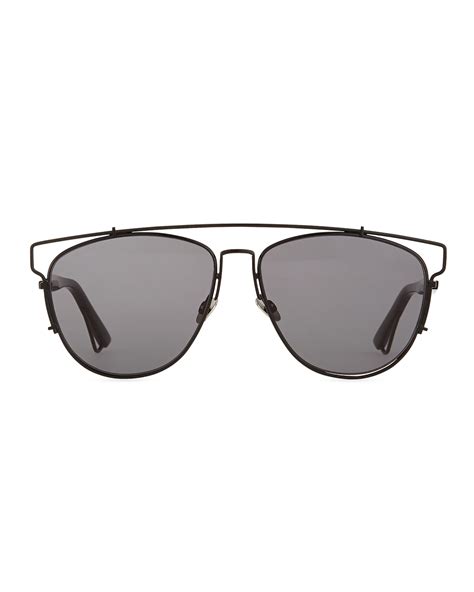 Dior Technologic Cutout Aviator Sunglasses, Black 